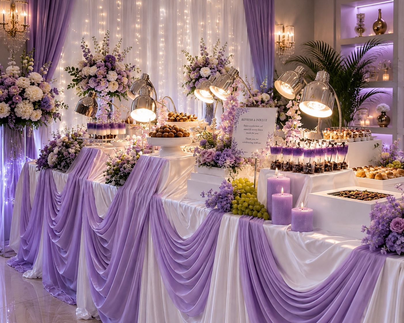 Pink and orange buffet